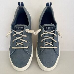 Sperry Top-Sider Women's Crest Vibe Linen Sneakers Blue Slip-On Size 7